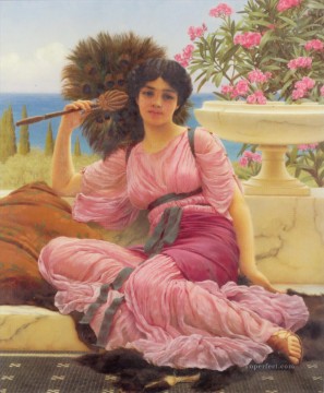 ジョン・ウィリアム・ゴッドワード Painting - フラベリフェラ新古典主義の女性ジョン・ウィリアム・ゴッドワード